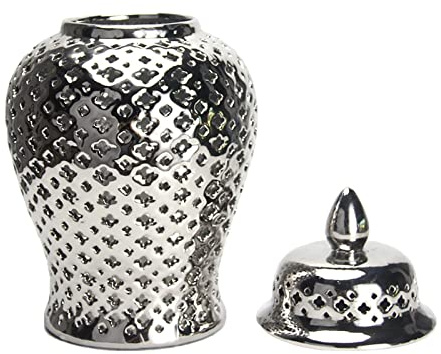 LOVIVER Ginger Jar Temple Jar Vase with Lid Luxury Table Delicate Storage Decorative Vase Floral Arrangement for Office Bedroom Home Decor