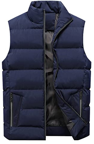 YOUTHUP Gilet da Uomo Inverno Senza Maniche Cappotto Antivento Caldo Spesso Vest, Blu LHB-01, L
