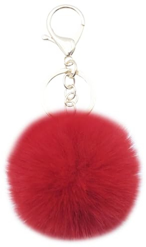 Xsclpomddy Pom Pom Schlüsselbund künstliche weiche Kaninchenhaar Taschenanhänger Ball Schlüsselanhänger für Handtasche Auto Anhänger Dekoration