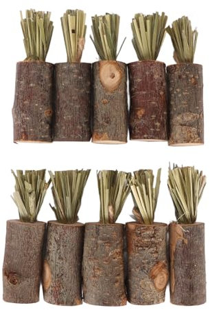 Bâtonnets à Mâcher pour Lapin, Bois de Pommier Comestible, santé Dentaire, Prévention des Calculs Urinaires, Jouets à Mâcher Cochon d'Inde, Lapin Hamster 10 Pièces (Type de