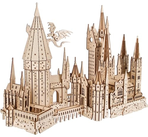 UGEARS Blocchi da Costruzione del Castello di Harry Potter - Puzzle 3D in Legno per Adulti e Adolescenti