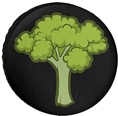 Cubierta De Llanta De Repuesto Impresión del Árbol De Brócoli Funda De Neumático Personalizada Funda Rueda Repuesto, para Remolques, SUV, Camionetas, 14in