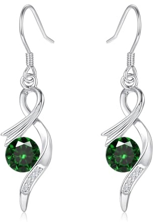 Loutade Ohrringe Silber Hängend, 925 Sterling Silber Damen Ohrringe mit Cubic Zirkonia, Hypoallergen Haken Ohrhänger Silber, Leicht Ohrringe Silber 925 Hängend Geschenk zum Geburtstag Weihnachten
