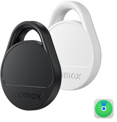 Momax Smart Tag, Localizador de Llaves de Equipaje para Llaves, Mochilas, Carteras, Mascotas, Etiquetas Inteligentes, Funciona con Apple Find My (sólo iOS 18+), Busca en Todo el Mundo (2 Paquetes)