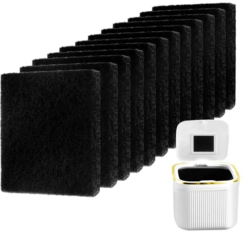 12-teiliges Aktivkohlefilter für Komposteimer, Geruchsfilter für Lebensmittelabfälle, Ersatzfilter, rechteckig, Aktivkohlefilter für Küche, Komposteimer, 12 Stück