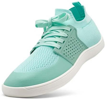 maxvinci barfotaskor kvinnor stickade andningsbara löparskor lätta promenadskor noll droppe sula vardagliga sneakers nät gym sport tennisskor för kvinnor, ljusgrön, 39 EU
