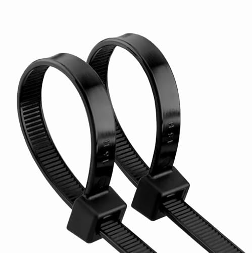 48 Inch Extra Long Heavy Duty Cable Ties, 12-Piece UV Resistant Black Nylon Zip Ties, 200 LB Tensile Strength