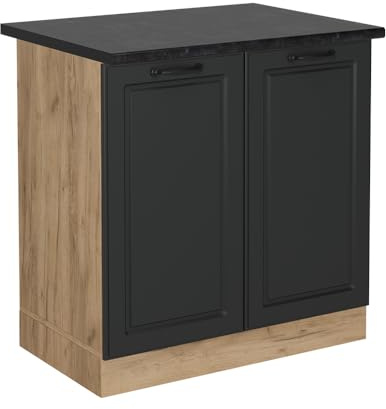 Vicco Spülenunterschrank R-Line, Anthrazit Landhaus, 80 cm, AP Anthrazit