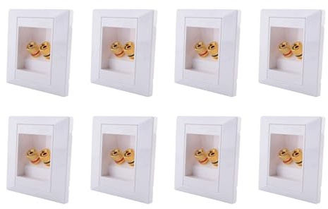 Reinscer 8 x Prise Murale Prise Prise Connecteur Connecteur 2 Prises pour Banane Haut Parleur