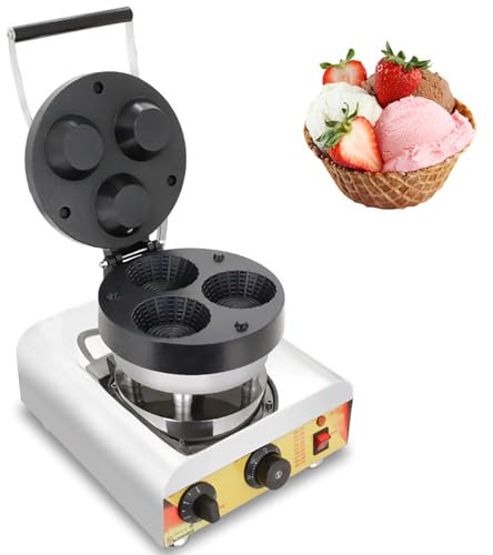 Gaufrier Commercial à Cornet – 1600W Machine à Rouleaux Croustillants Électrique, Température Réglable 0-300°C, Revêtement Antiadhésif, Fabricant de Burgers Farcis à la Glace pour Maison & Cuisine