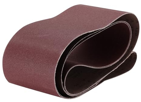 QUARKZMAN 2Pcs De Banda De Lijado De 6 X 89 Grano 120 Óxido De Aluminio Papel De Lijado Para Pulido Y Molienda De Metal Y Madera, Color Marrón Rojizo