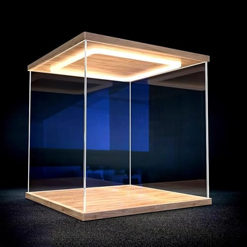 TIHONORI Acrylvitrine mit Leichter transparenter Displaybox 10cm×10cm×10cm für Minifiguren, Bausteine, Modellspielzeug,10cm*10cm*10cm