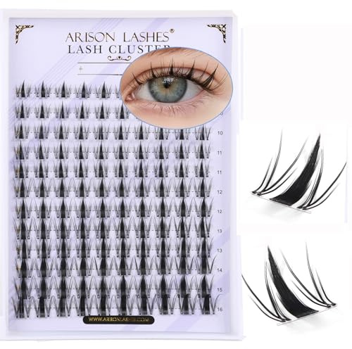 Arison Lashes Extensions de Cils Manga Cluster Anime Fairy Faux Cils Épineux DIY Cosplay (D 9-16 mm Mix)