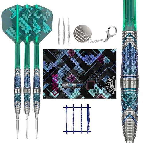 Target Japan Kaze Series Ceros 01 Steeldarts mit K-Flex, 21 g/23 g/25 g | 90%-Tungsten-Barrel Dartpfeil-Set, K-Flex-Flights und -Schäfte, Storm Swiss Points, LNC-Point, Ständer und Aufbewahrungsetui