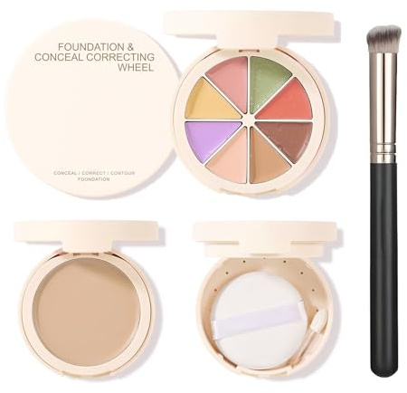 Colour Tattoo Concealer and Corrector Palette, Full Coverage Waterproof Makeup for Dark Circles and Bruise Cover Up. Multi-Use Color Pot Design Ideal for Face and Undereye Correction.