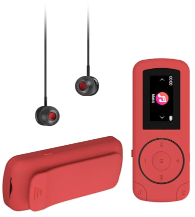 wiwoo 64GB Sport Clip on MP3 Player with Bluetooth- Superlight Mini MP3 Player with Clip and Recorder(No FM), MicroSD Support, Shuffle Playback for Running, Cycling, Hiking, Climbing and Yoga
