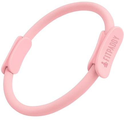 FITPADDY Anello Pilates 38 cm in Eva - Magic Circle Fitness per Tonificazione, Stretching e Recupero Muscolare - Attrezzo Pilates Leggero per Casa e Palestra - Rosa
