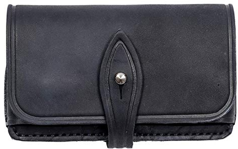 VlaMiTex Cartuccia Borsa in Pelle per Cartucce da 12 Calibro, Nero/Marrone (Nero - J26)