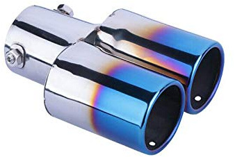 1Pcs Blue Car Stainless Steel Tailpipe Trims Exhaust Muffler Tail Pipe Tip for Toyota Yaris Sedan 2014-2022
