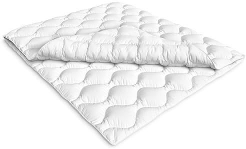 Siebenschläfer 4-Jahreszeiten Bettdecke 200x200 cm - bestehend aus 2 zusammengeknöpften Steppdecken - adaptierbare Decke für Sommer und Winter (200 x 200 cm - 4 )