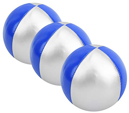 Dilwe Pelota de malabarismo, PU + Pelota de malabarismo de Poliuretano de Juguete Deportes recreativos en Interiores para Principiantes, niños, Adultos(Azul/Plata)