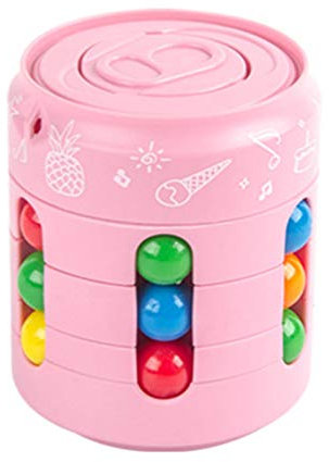 Dekomprimering roterande magisk bönleksak magisk pussel pärlor magisk kub fingertopp leksaker skrivbordsleksak, fidget spinner magisk kub leksaker pedagogisk stress lindra leksak anti-ångest leksak för barn vuxna (rosa)