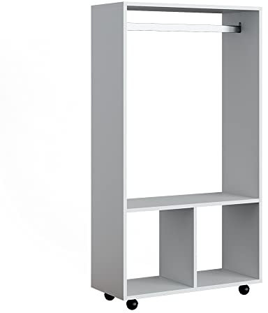 Vicco Kleiderschrank Sydney, Flügeltürenschrank, Weiß, 70 x 128 cm