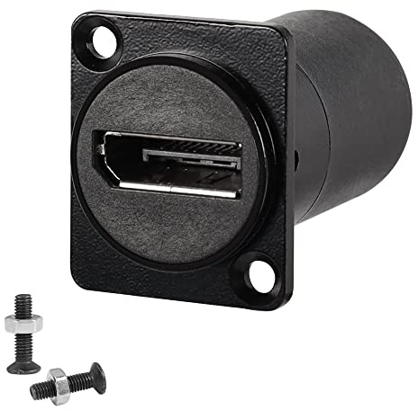 QIANRENON DP1.4 panel monteringsadapter anslutning 8K@60HZ Displayport DP hona till honpanel rak koppling, D-typ/XLR panelmontering, för HD digital ljud/video multimedia signalöverföring