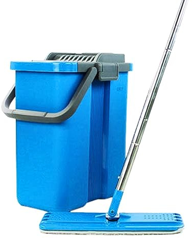 Rori Handy Mop - Blaue Mopp und Eimer-Set, mit Mikrofaser-Mopp, Haushaltsreinigungswerkzeuge, Mop für die freihändige Bodenreinigung, trennt schmutziges und sauberes Wasser