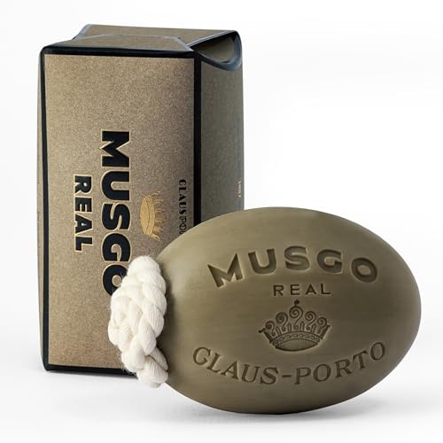 Musgo Real 1887 Soap on a Rope 190g | Woody, Lemon Scent | Walnut + Vegetable Oil Base | Rich, Smooth, Creamy Body Soap for Men + Women | Handcrafted, Long Lasting