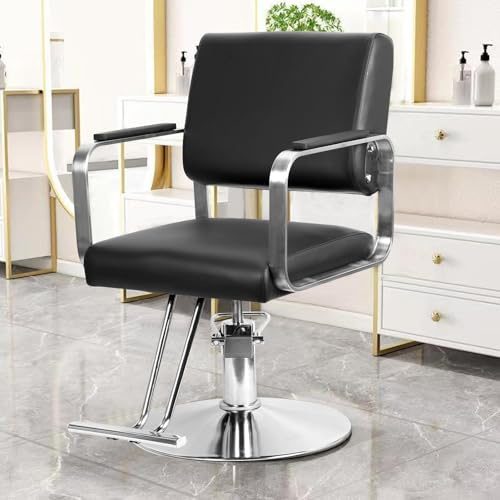 Lamphle Silla de Peluquería Hidráulica Reclinable para Estilista de Salón - Altura Ajustable, Estilo Resistente