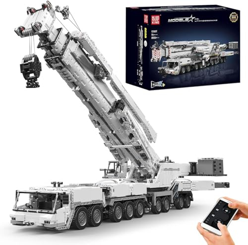 Mould King Large Crane Building Set, 8506 Pieces Heavy Crane Truck Building Kits, APP Control Engineering Mobile Crane Construction Vehicle Blocks Set for Kid/Adult