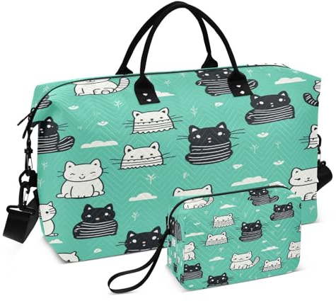 LINNIKEEEE Sich Wiederholendes Muster Süße Bären Reise-Seesäcke, Sporttasche, Weekender Handtasche mit Kulturbeutel für Damen Mädchen Herren