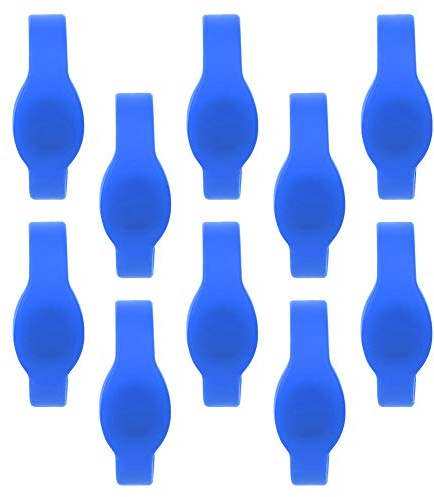 10 pulseras RFID de 125 Khz, pulsera de silicona, tarjeta de identificación, tarjeta de sauna, pulsera de control de acceso para hotel, piscina, sala de sauna (Blue)