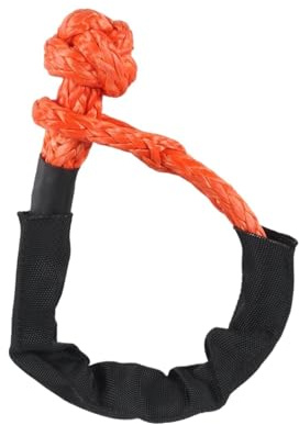 Manille Souple Lot de 2 ancres de pare-chocs souples en UHMWPE à 12 brins for 4x4 tout-terrain ATV UTV Manille Synthétique(Orange 2pcs)