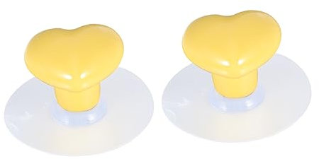 Hoement Manopole Ventosa in Ceramica Forma Di Cuore Giallo Pomelli Per Mobili Resistenti e Versatili Per Cucina Camera Ufficio e Armadi
