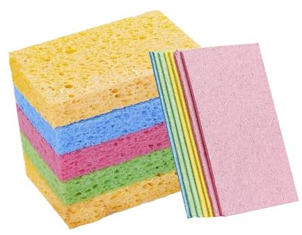 Foamworld 24 Stück Zellulose komprimiert Reinigungsschwamm buntes Set,saugstark,pop-up schwämme für Küche,Bad und Haushalt Reinigung, für Hausgebrauch DIY（115x72x20mm）