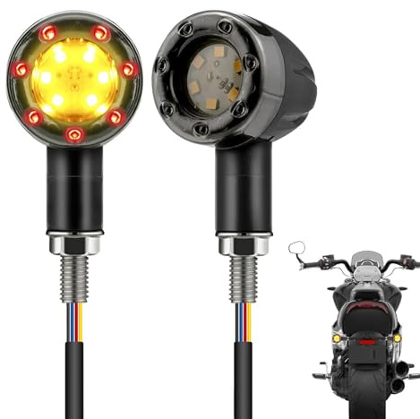Motorcykel Bullet LED Blinkers - Främre Och Bakre Indikatorljus Med Retro Switchback Running Brake Light