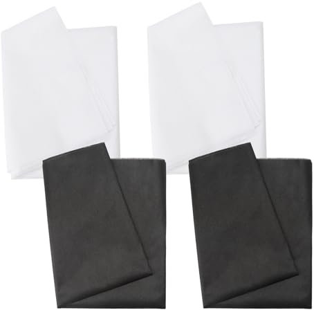 4 Metres Ironing Fleece 100 x 100 cm Black White Iron-On Insert Light Weight 40 g/m² Non-Woven Fabric Ideal for DIY Ironing Pleats Sewing Craft Reinforced Clothing Hand Sewing