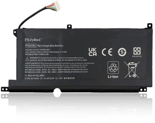 FlyZythrol 11.55V PG03XL laptop battery Compatible with HP Pavilion Gaming 15-dk 15-ec 16-a 15-EC0017NW 15-EC1087NW 15-EC2504NW 15-DK 15-DK2315NW 16-A 16-A0007NW L48495-005 HSTNN-DB9G HSTNN-OB11