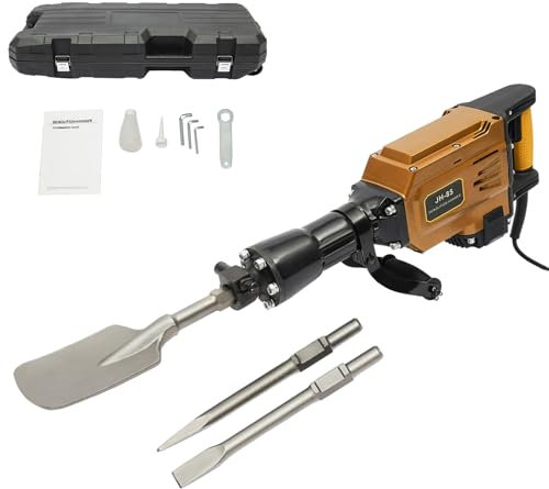 Fridgestea Electric Tree Digger, 3-in-1 Heavy Duty Demolition Jack Hammer, Multifunctional Garden Digging Machine with Shovel, Flat Chisel, and Point Chisel, 1700W