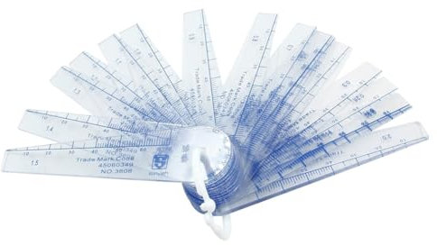 Nagoyuki Spessimetro in plastica, spessore 0,05-2 mm, strumenti di misurazione 20 in 1, per misurare le lacune