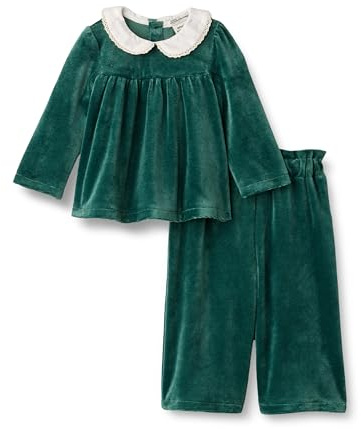 Amazon Essentials x Sofia Grainge Completo in Velluto a Coste Bimba, Verde Scuro, 6-9 mesi