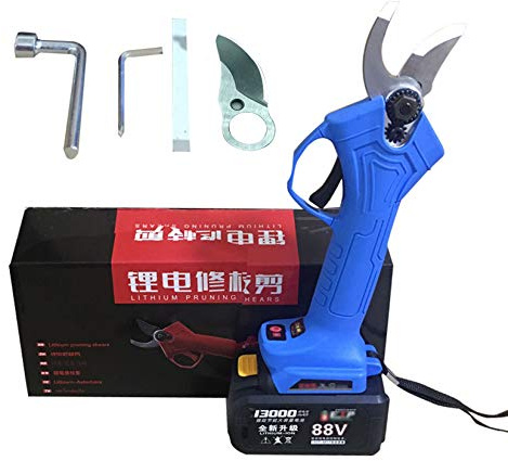 VGVSBG Forbici Elettriche Senza Fili, Cesoie da Giardinaggio Professionali con Manico Antiscivolo, Batteria al Litio Ricaricabile 88V 10000mAh, Diametro di Taglio 3 cm