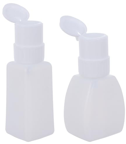 Mobestech Bottiglia Pressa per Unghie Vuota 2 Pezzi Pompa Contenitore Ricaricabile per Liquidi Smalto e Makeup Bocca Larga Antivolatilità per Uso Domestico e Professionale