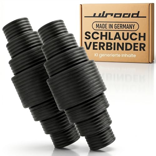 ULROAD Lot de 2 raccords de tuyau 20/25/32/38 mm I Adaptateur de tuyau réduit | Fabriqué en Allemagne - Connecteur pour jardin et piscine - Tuyau de bassin - Raccord en plastique