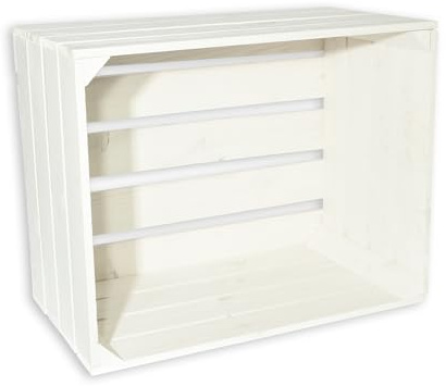 CHICCIE Vintage Holzkiste Weiß 50x40x30cm - Holzkisten Weinkisten Obstkisten Regale Kisten