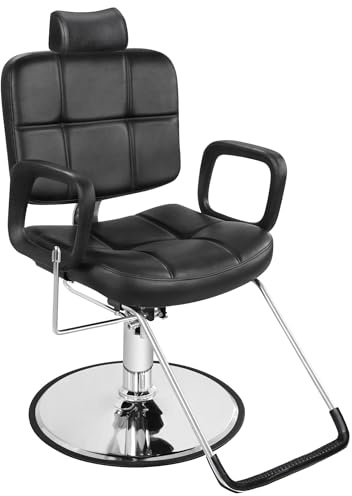 BarberPub Reclining Hydraulic Barber Chair Salon Beauty Spa Shampoo Equipment 2059 (Black)