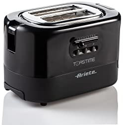 Ariete 159 Toastime - Tostapane con Pinze per 2 fette di pane - 9 Gradi di Doratura - 700 Watt - Nero