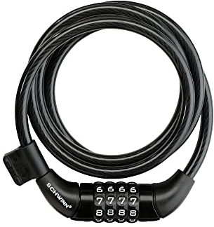 Schwinn SW80086AZ-12UK Anti Theft Bike Lock, 4 Foot/8mm Cable